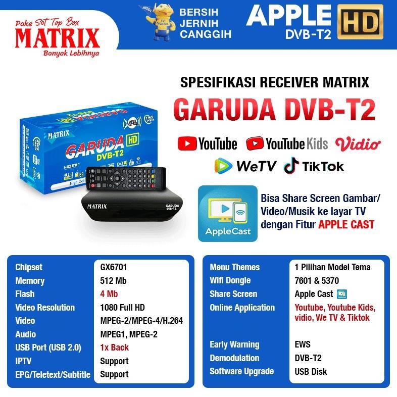 CHACHASQUARE FERISON SET TOP BOX TV DIGITAL MATRIX DVB T2 APPLE (BISA UNTUK TV TABUNG/LED) DVB T2 / 