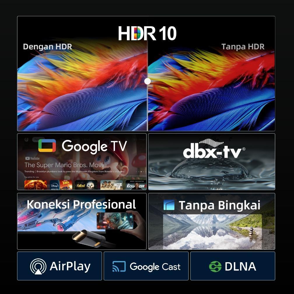 SAMOETLAPAK CHANGHONG GOOGLE TV 43 INCH FHD DOLBY AUDIO GOOGLE PLAY NETFLIX YOUTUBE BLUETOOTH USB GO