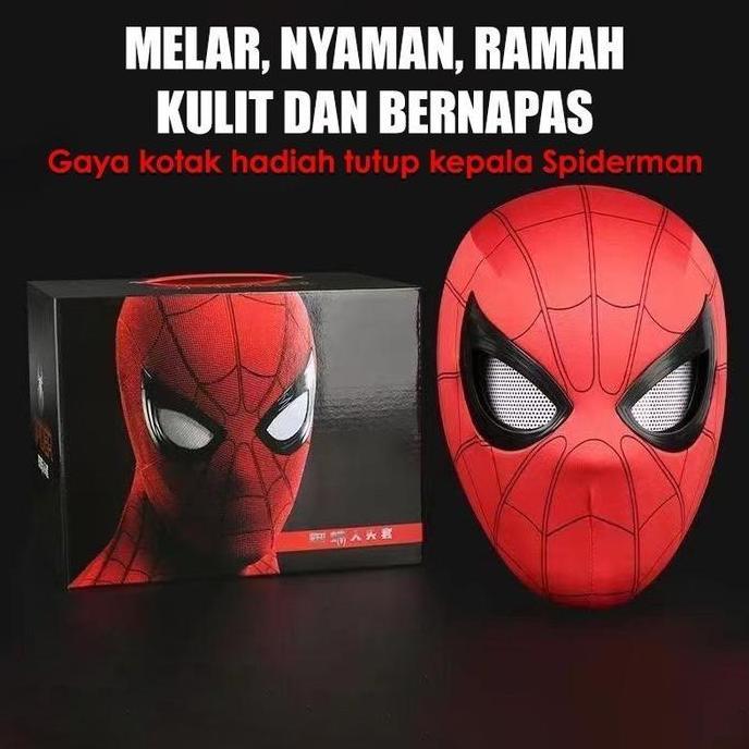 Duffy toysBisa BerkedipTopeng Spiderman Mask / Topeng Mask Spiderman Headgear Superhero Chin Control
