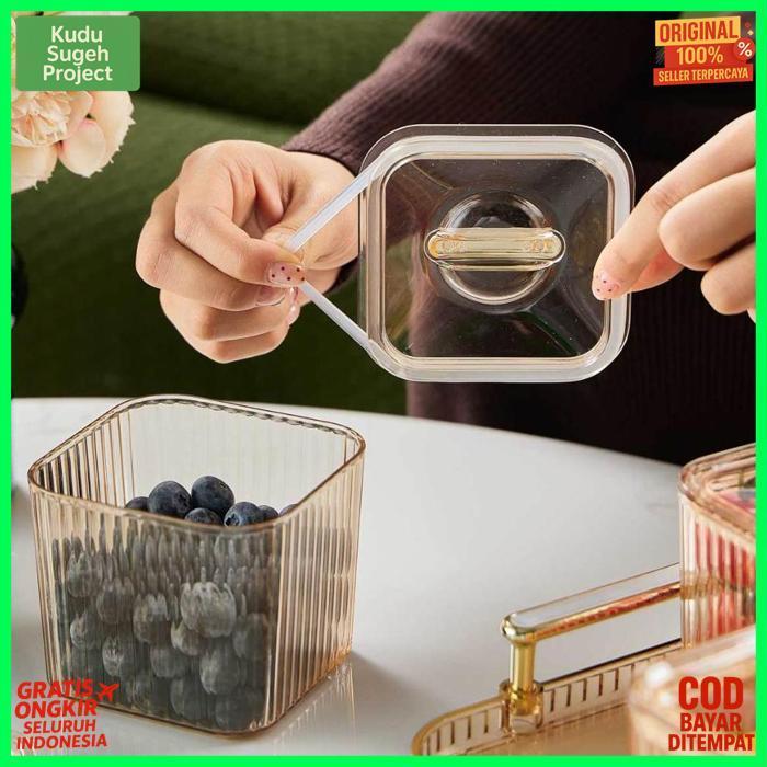 Exclusive Pakbrik Toples Lebaran Desain Elegan Toples Penyimpanan Makanan Ringan Toples Akrilik Tran