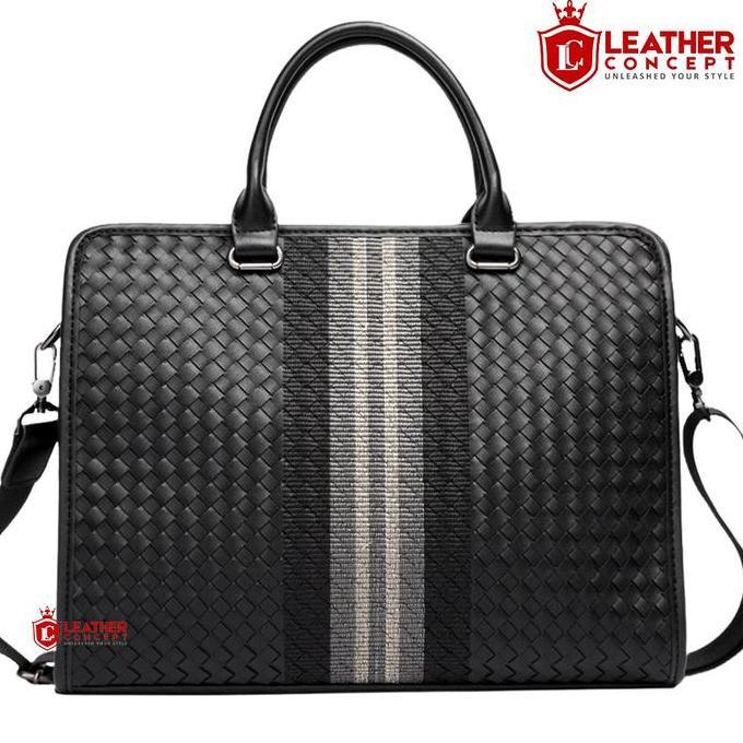 Leather Concept SAMUEL Tas Selempang Kulit Pria Tas Kerja Kulit Cowok Tas Kerja Pria Hitam EA