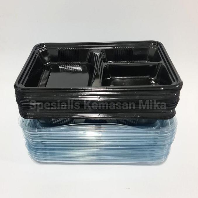 Tray Mika Bento Sekat 3 / Tray Bento 3 Sekat / Box Bento. BS