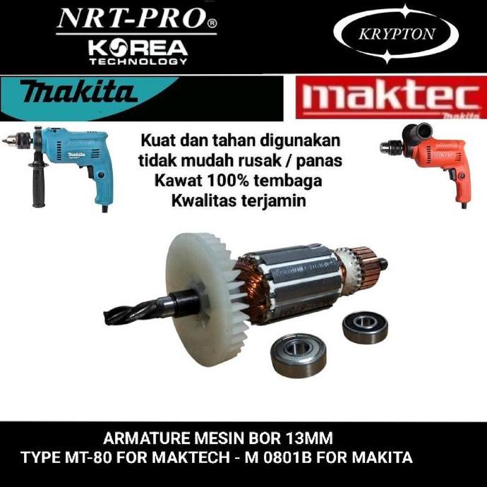 Promo Nrt-Pro Armature Angker Bor 13Mm Type Mt-80 Maktec / M0801B Makita Jaminan Asli Original Part