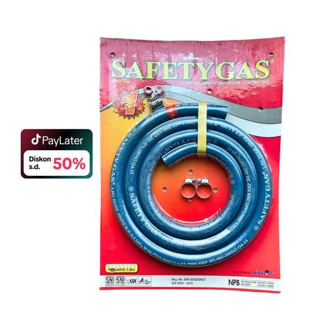 Diretto- Selang Kompor Gas Paket Safety Gas Baja, Selang Dirajut Kawat Baja, Bisa Cod]