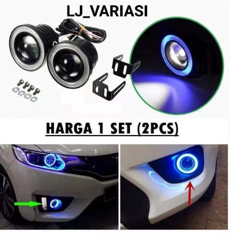 Lampu LED FogLamp Mobil Angel Eyes 89mm Fog Lamp Mobil 12V Avanza Xenia Luxio jazz Livina DISKON
