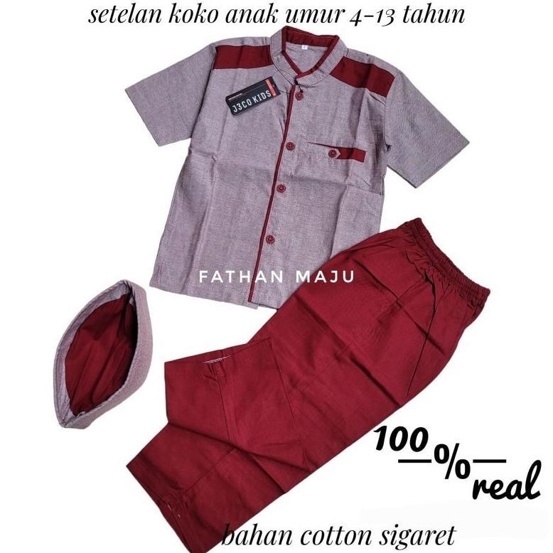 GARANSI Baju Stelan Koko Anak laki laki 4-14 tahun Baju Muslim Anak Cowok Setelan Koko Anak Cowok Te
