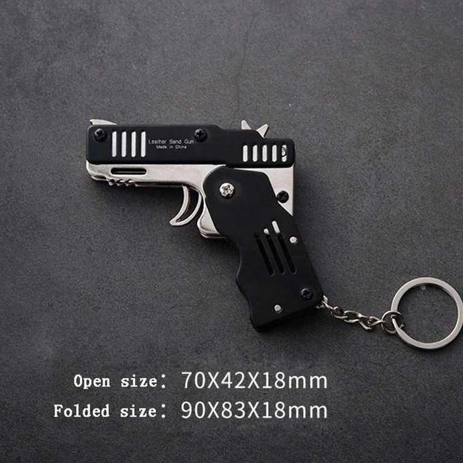 Mainan Pistol Karet Gelang Foldable Rubber Band Gun