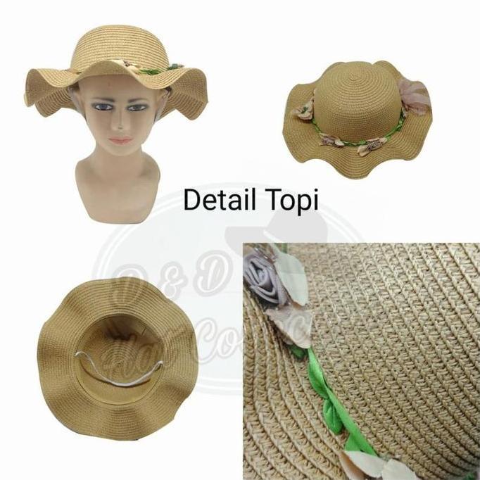 Topi Pantai Anak Balita Gelombang Mahkota Bunga