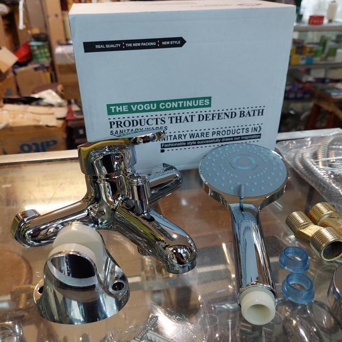 kran bathtub panas dingin mixer set shower kuningan muya