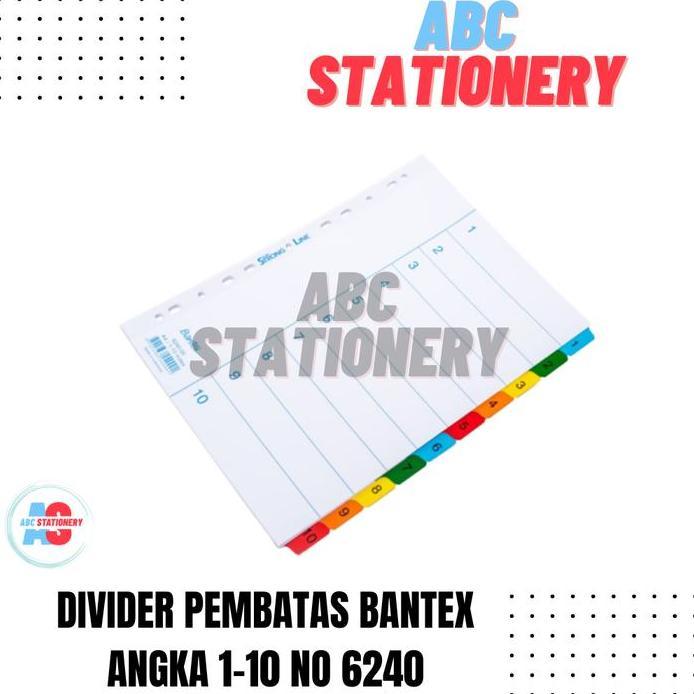 Divider Pembatas Bantex Angka 1-10 no 6240