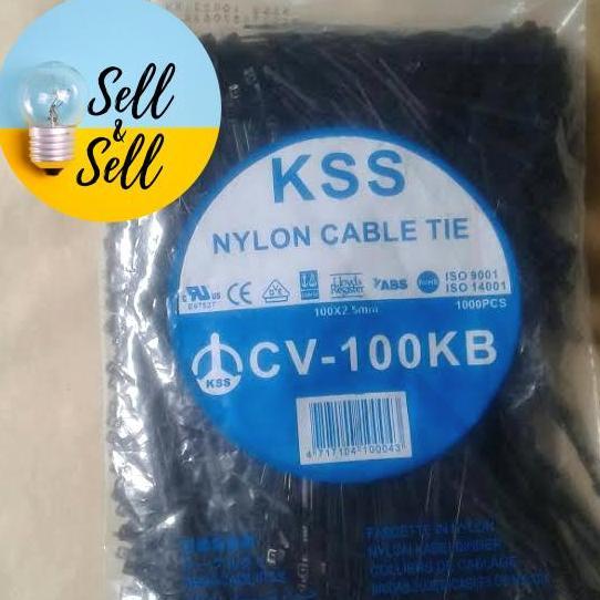 Cable Ties KSS CV-100 /Kabel Ties KSS CV100 (Hitam/Putih) isi 1000 Pcs
