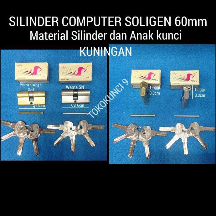 Silinder Soligen 60mm Silinder Kunci Soligen Anak Kunci Computer