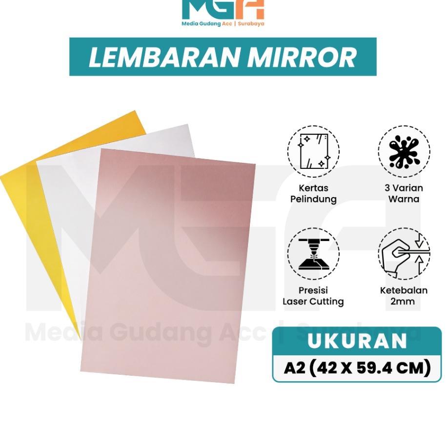 Lembaran Mirror Akrilik A2 2Mm | Acrylic Sheet Mirror | Akrilik Mirror Warna Gold Rose Gold Silver