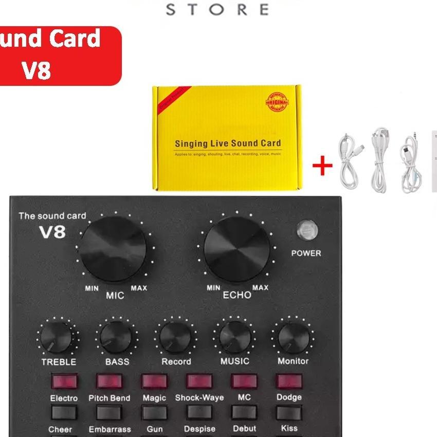 Kuke Sound Card V8 Live Broadcast Mixer Bluetooth Audio Usb External / Soundcard Mixer Audio Karaoke