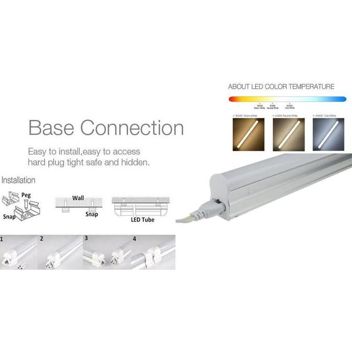 Ready  Lampu LED NEON T5 PUTIH HIMAWARI 16 Watt 117cm PUTIH ~ White 16W