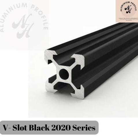 Aluminium Profile 2020 V Slot Black P = 6 meter