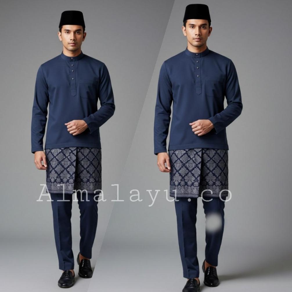 Free Ongkir Satu Set Baju Dan Celana Melayu Satin Mengkilap Teluk Belanga Termurah Baju Melayu Pria 