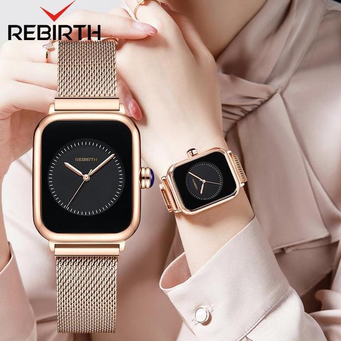 003Harga telah diganti, cepat beliREBIRTH Jam Tangan Wanita Mode Bisnis Display Kuarsa Tali Pasir Ja