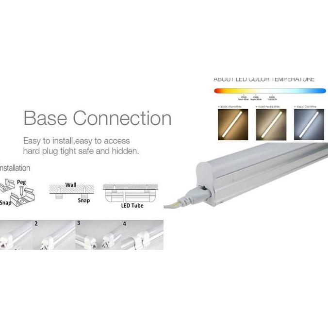 Ready  Lampu T5 LED HIMAWARI 12watt 87cm Kuning Warmlight Voltage 80-250V