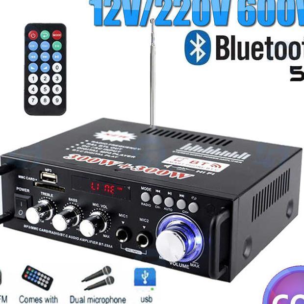 <Ready Stok>Bt-298A Bluetooth Eq Audio Amplifier Karaoke Home Theater Fm Radio 600W Amplifier Bt 298