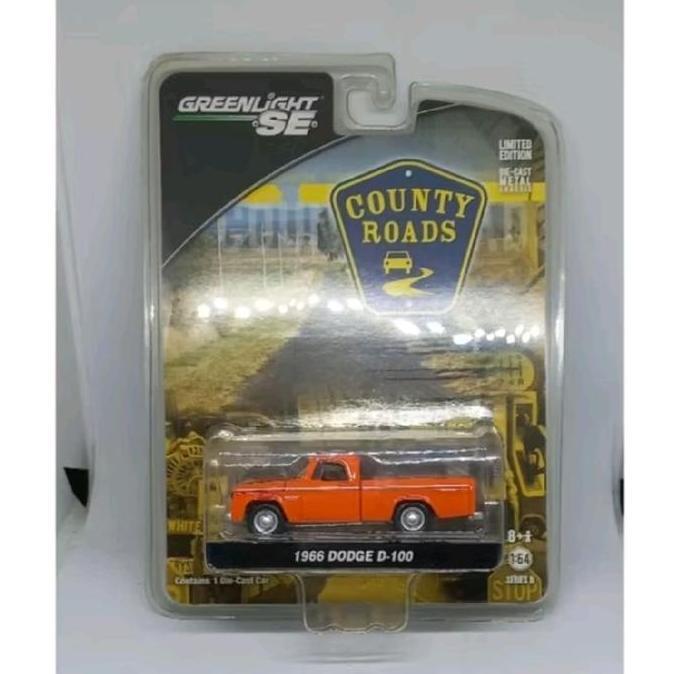 greenlight 1966 dodge d100 d-100 country roads diecast 1/64 (s)