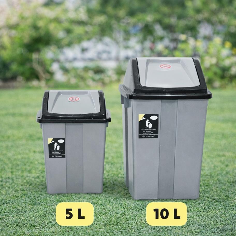 Tempat Sampah Tutup Goyang / Tong Keranjang Sampah  Plastik / Dustbin