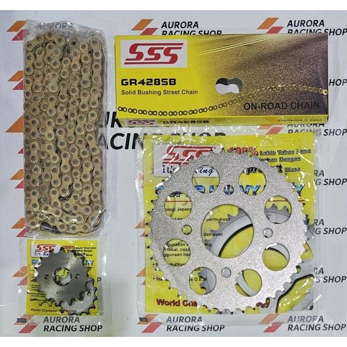 NEW GEAR SET SSS 428 CB 150 R / NEW CB 150 R / CBR 150 / SONIC 150 / SUPRA GTR 150 / VERZA / TIGER /