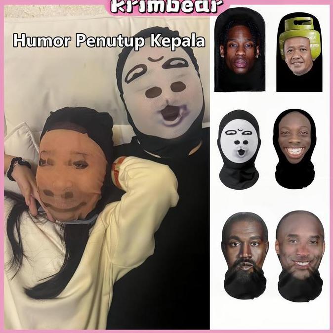 Topeng Lucu Wajah Ekspresi Wajah Abstrak Topeng Ugly Face Lucu Nailong  Masker Unik Kreatif Buff Mas