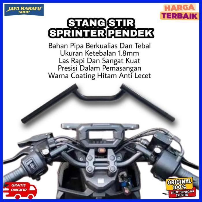 Stang Setang Stir Setir Fatbar Sprinter Pendek Beat Street Vixion Megapro Cb150R Racing Hitam