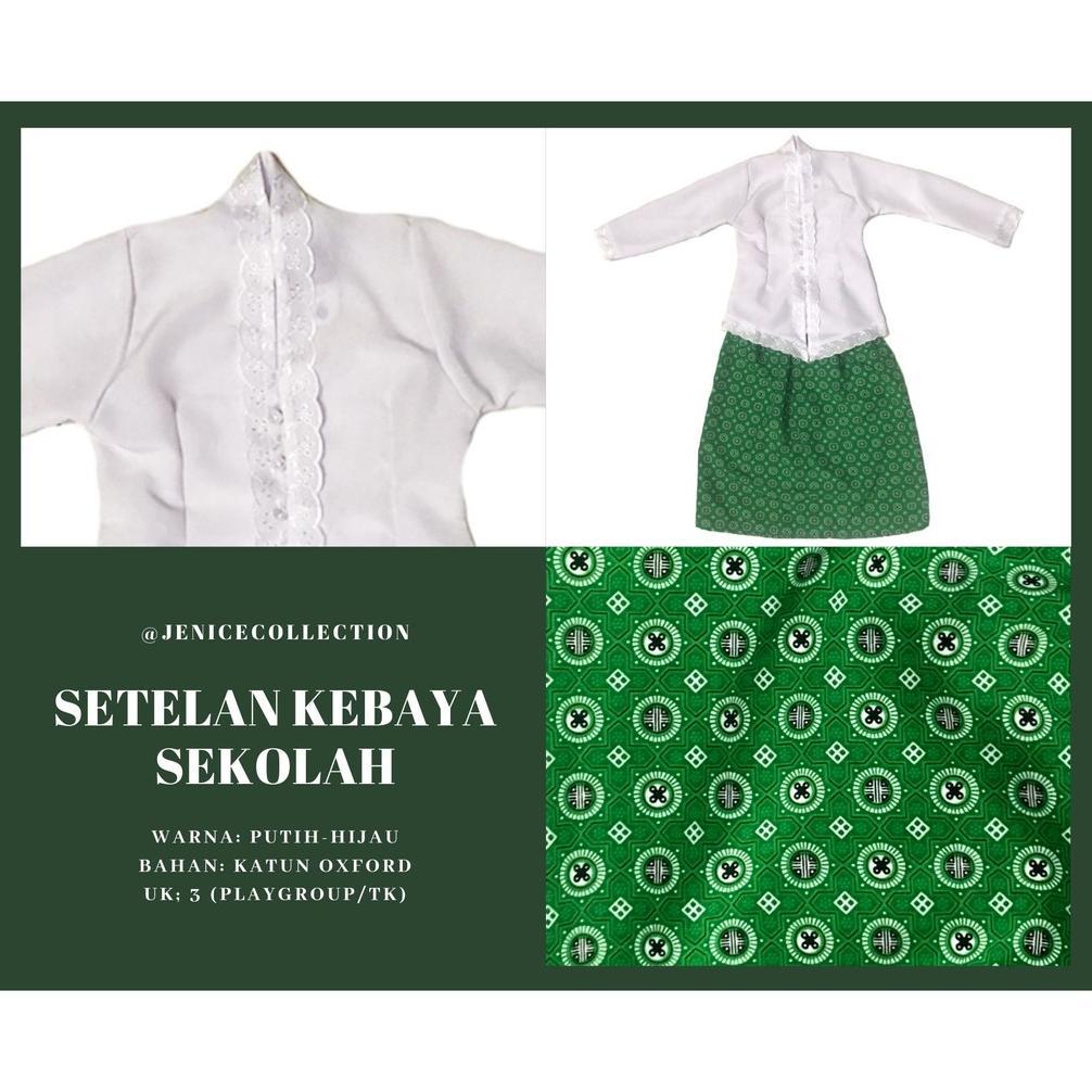 Free Ongkir Setelan Kebaya Anak Putih Merah Hijau Seragam Sekolah Tk Sd Pakaian Baju Adat Perempuan 