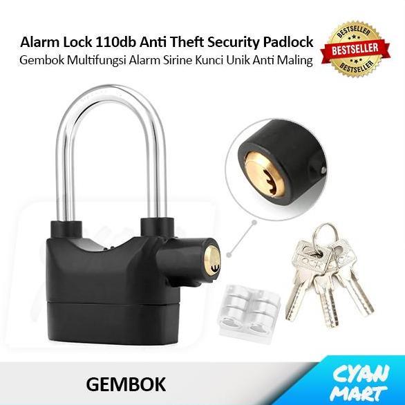 Gembok Besar Sirine Alarm Pagar Motor Serbaguna Anti Maling Alarm Padlock Security