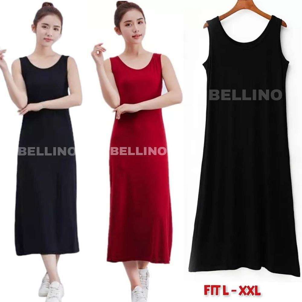 Inner Kaos Oblong Wanita Manset Lekbong Panjang Dalaman Gamis Dress Longdress Wanita Muat Jumbo Supe