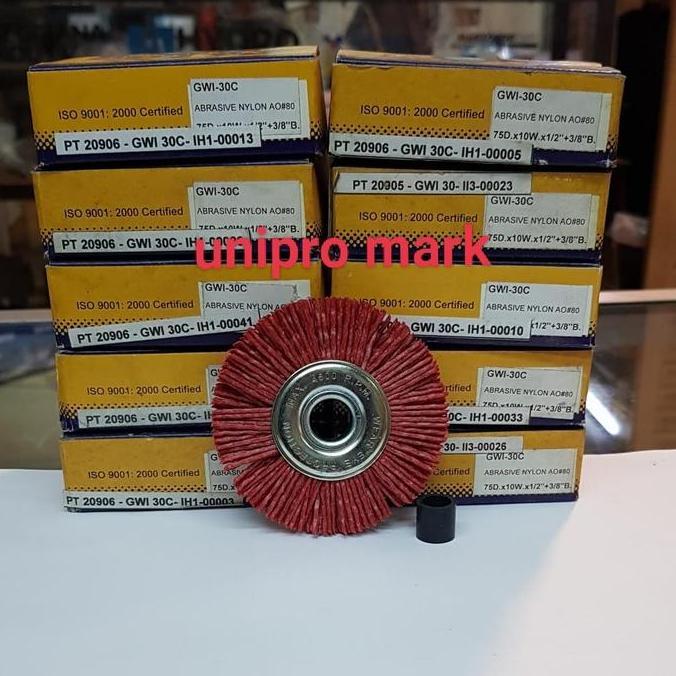 Sikat Piring Abrasive Nylon Wheel Brush Gwi-30 Red 75Mm-3 In