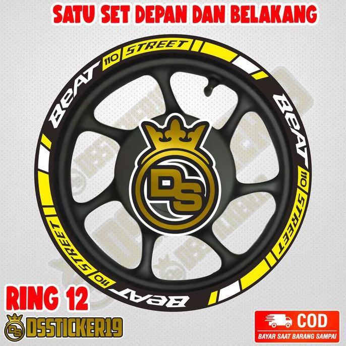 Stiker Velg Honda New Beat Street 2024 Ring 12 Reflektif Daya Rekat Kuat Multiwarna