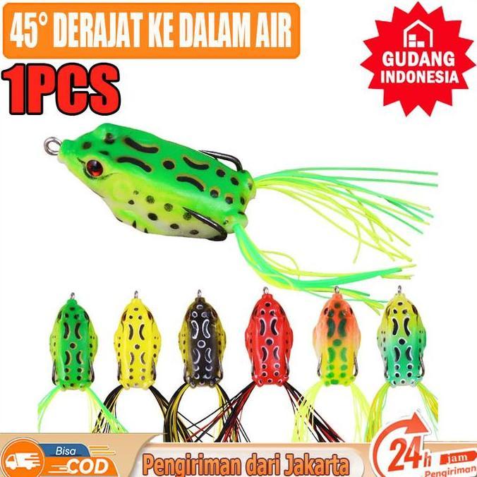 ATHHINE COD4cm/5g Umpan Pancing Umpan CastingBionik Bentuk Katak Bahan Carbon SoftLure SlLVER Dengan