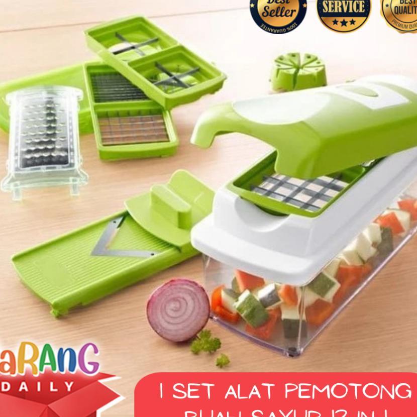 1 Set Alat Pemotong Buah Sayur 12 In 1 / Genius Nicer Dicer / Alat Pemotong Praktis / Alat Perajang 