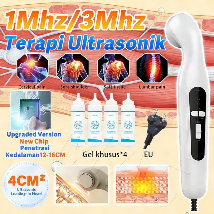 ATHHINE 1MHz & 3MHz Ultrasound Fisioterapi Alat Terapi Fisik Ultrasonik Rumah Ultrasound Pain Relief