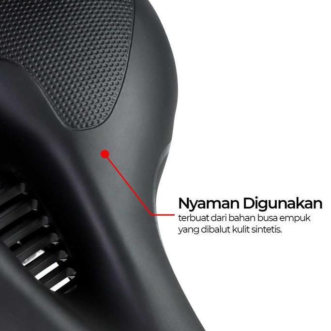 Sadel Sepeda Super Empuk Taffsport Jok Kulit Kasual Mtb Ventilasi
