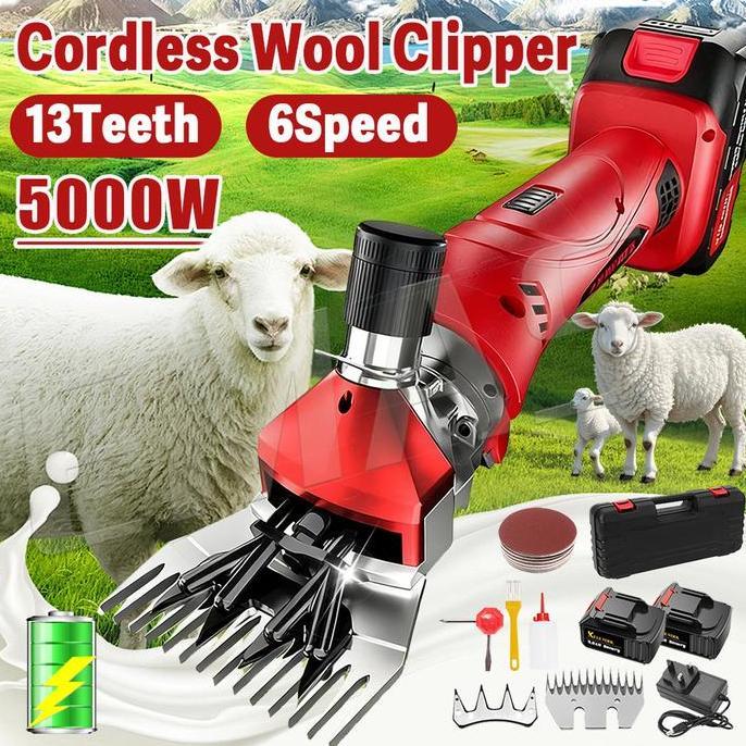 ATHHINE Ready Stock5000wCordless Wool ClipperAlat Cukur Pencukur Bulu Domba Kambing ListrikGunting C
