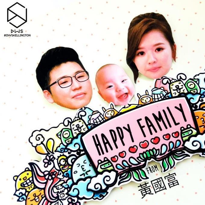 Souvenir Family Frame Pigura Doodle Art murah