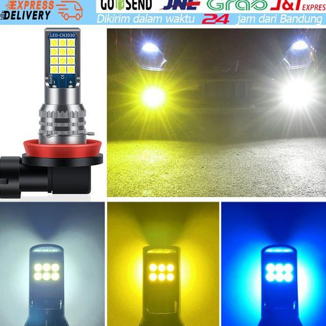 NUMAQUEEN Lampu Kabut LED Anti Kabut Warna Tiga H11 Untuk Lampu Depan Mobil
