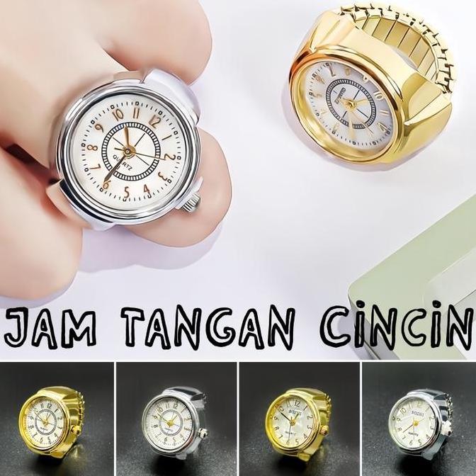 XIMVHE Jam Tangan Bergaya Cincin Jam Tangan Cincin Digital Emas Jam Tangan Retro Cincin Mini Cincin 
