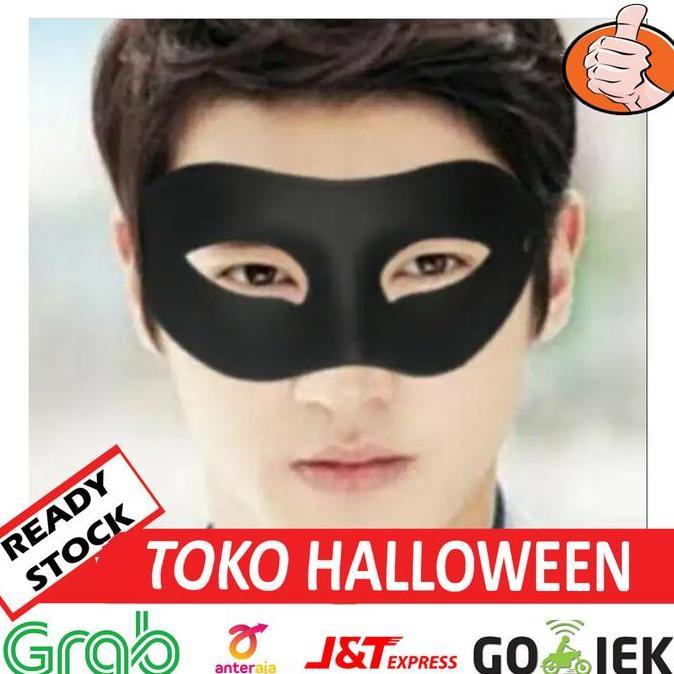 New TOPENG HITAM PRIA SETENGAH WAJAH MASQURADE ZORO MASK TOPENG BANDIT