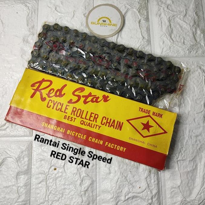Rantai Single 1 Speed 114L RED STAR Bintang Sepeda Anak 12 16 18 Onthel 28 Kebo Ontel Jadul Jengki F