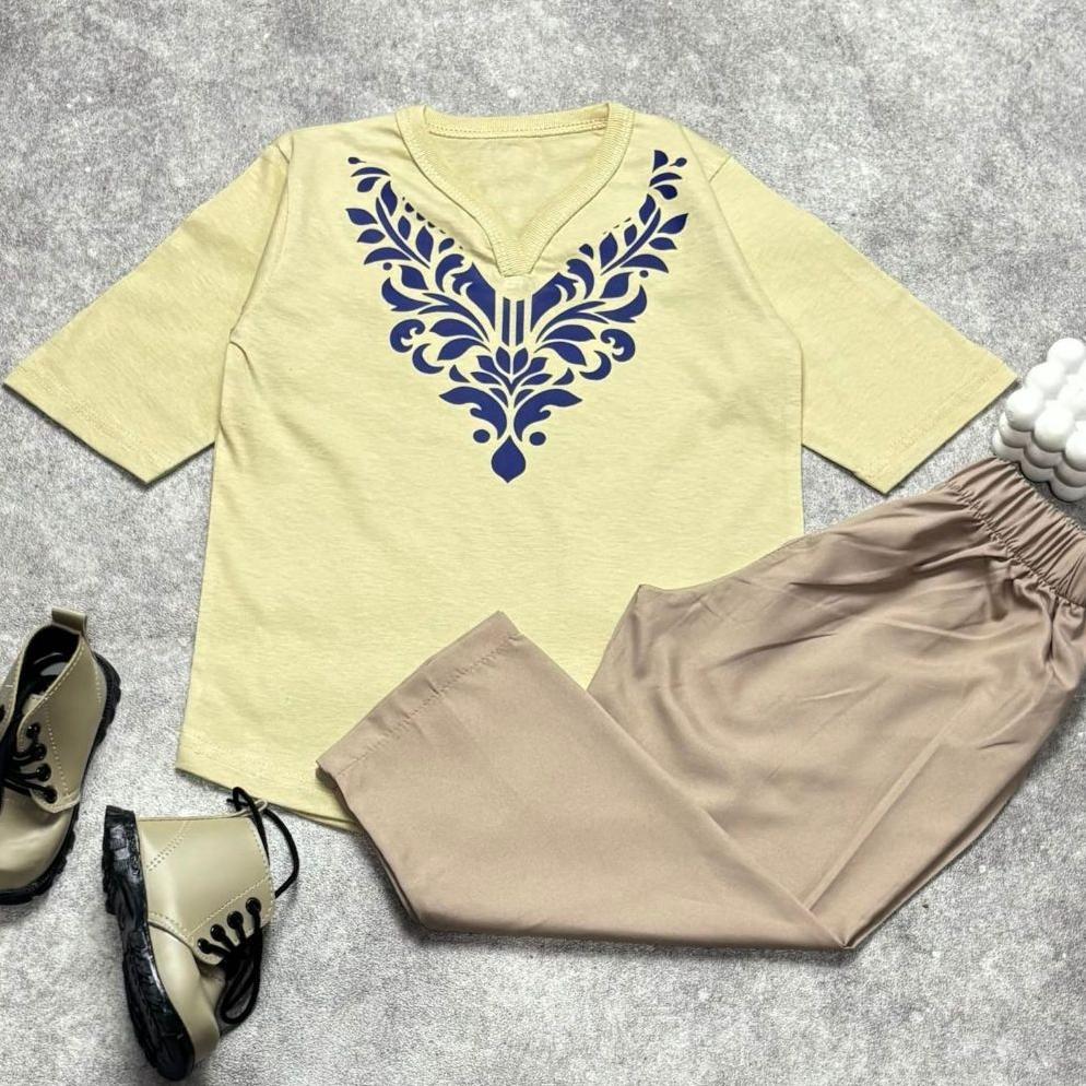 NEW DEALS KK.KIDS SETELAN KAOS KOKO / KURTA ANAK DAN CELANA PANJANG COWOK USIA 1-10TH//BAJU KAOS MUS