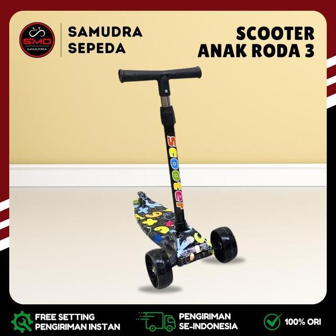 TERLARIS SKUTER SCOOTER O OTOPET RODA 3 LIPAT NYALA LED MAINAN ANAK KICKBOARD MURAH BANDUNG
