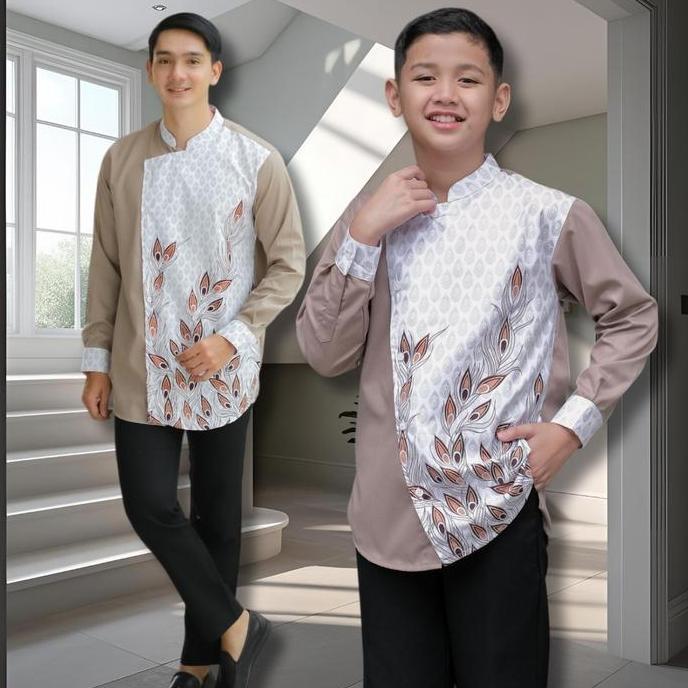 Wekup Dalah Kemeja Koko Lengan Panjang Motif Batik Tangkai Bunga Bahan Toyobo Chf Baju Dewasa Pria P
