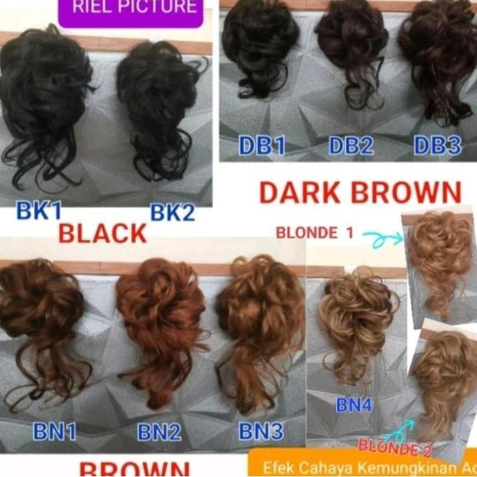Capelli- Ikat Rambut Model Wig Sanggul Cepol Messy Curly Hair Korean Style Rambut Palsu Keriting Ele