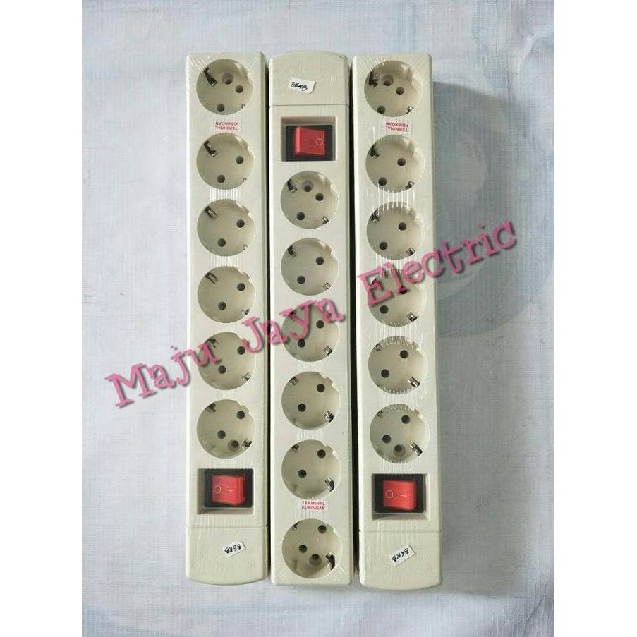 StopKontak Stop Kontak Tembok Uticon 6 Enam Lubang + Saklar Switch