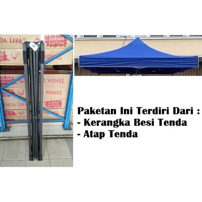 TERMURAH - Tenda Lipat 3x3 Besi Petak